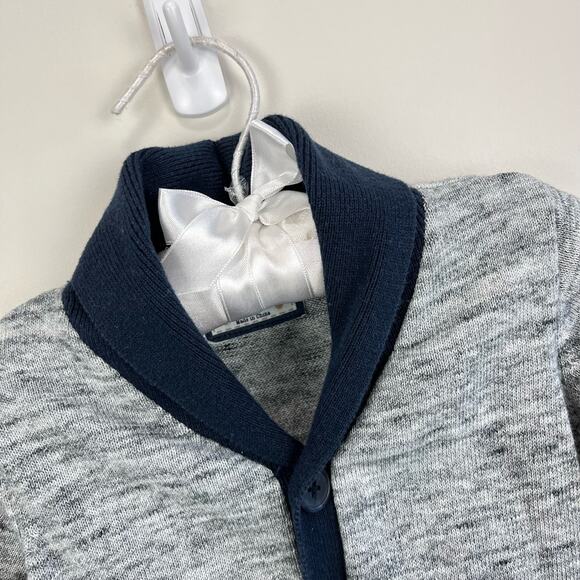 Early Days Gray and Navy Cardigan Sweater 6-9 Months - Picture 2 of 6